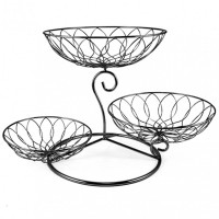 Three layer fruit basket metal