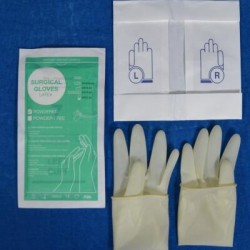 white latex surgical gloves