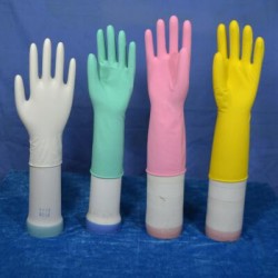 Latex Household Gloves Yellow Pink Green