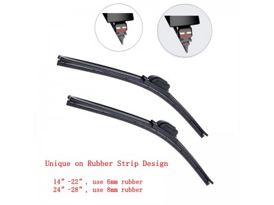 Latest A4/Q5 Model Car Wiper Multifunctional U-Hook Soft Windscreen Wipers OEM Rubber Wiper Blade for 99% Cars 17 Adapters