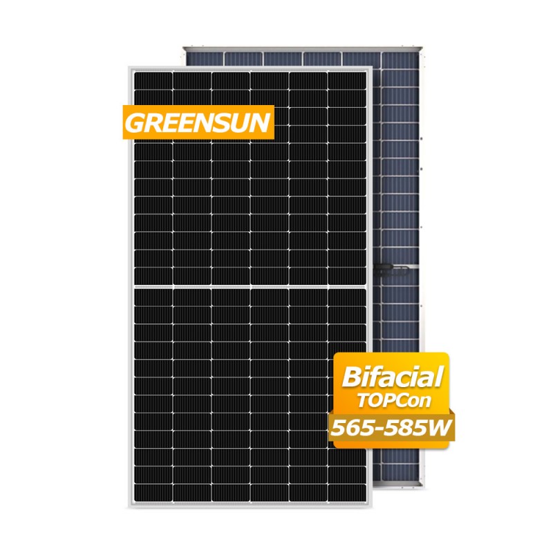 Topcon 565W 570W 580W 585W Bifacial Mono Half Cells Solar Panel 580Watt PV Bifacial