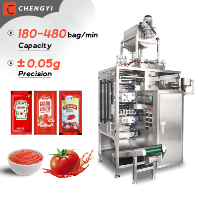Ketchup Packing Machine Chili Sauce Sachets Honey Stick Shampoo Fiiling And Sealing Packing Machine 